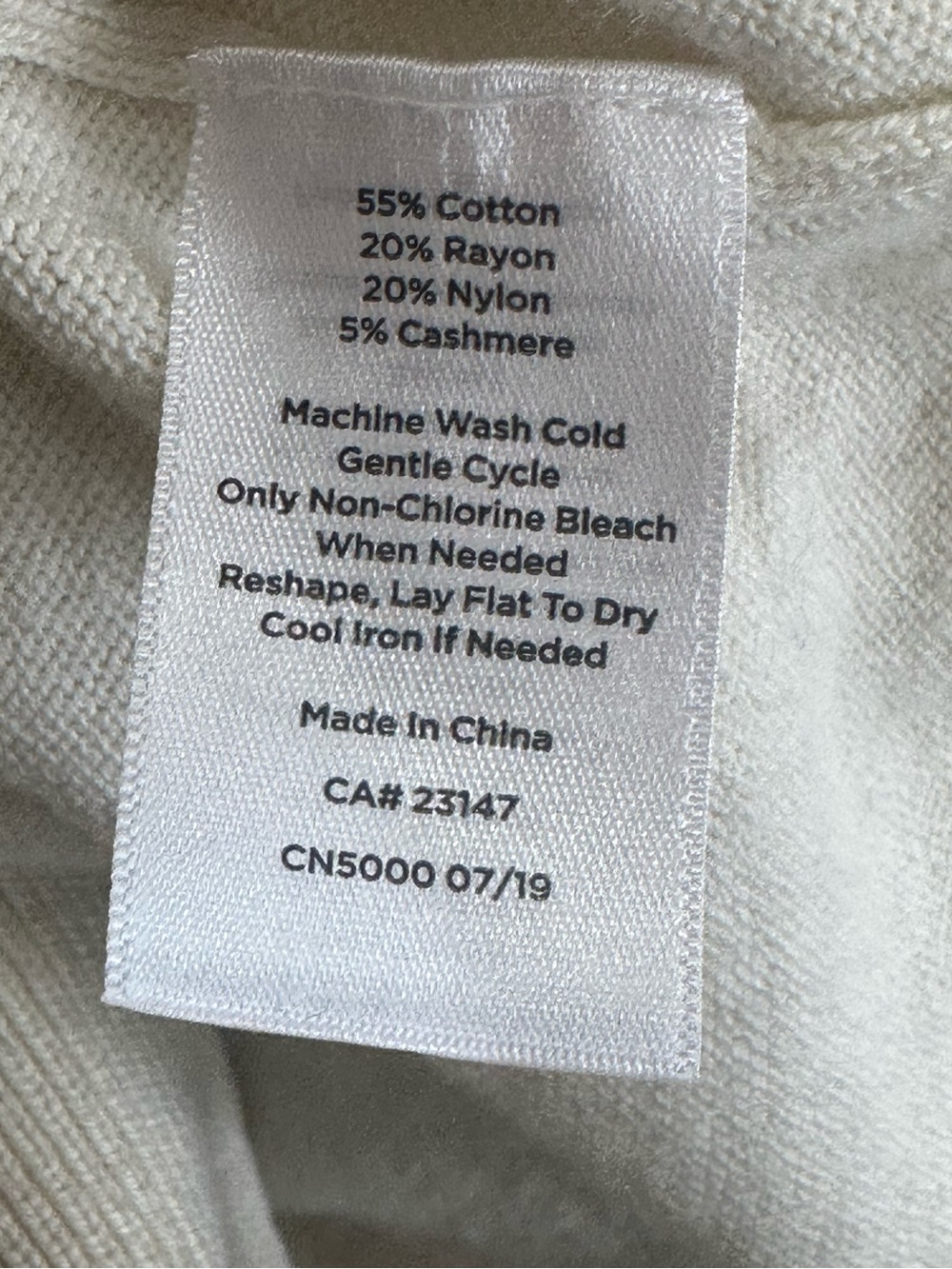 TALBOTS cashmere/cotton blend off white cardigan sweater multi color trim XL - Picture 5 of 6